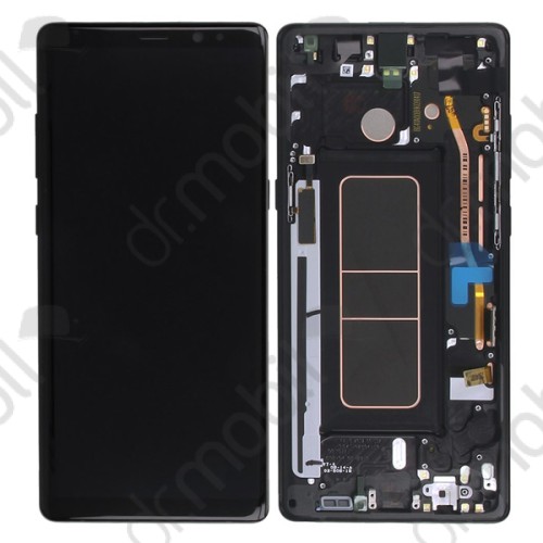 Előlap Samsung Galaxy Note 8 (SM-N950F) keret + LCD kijelző (érintőkijelző) GH97-21065A fekete (rendelésre)